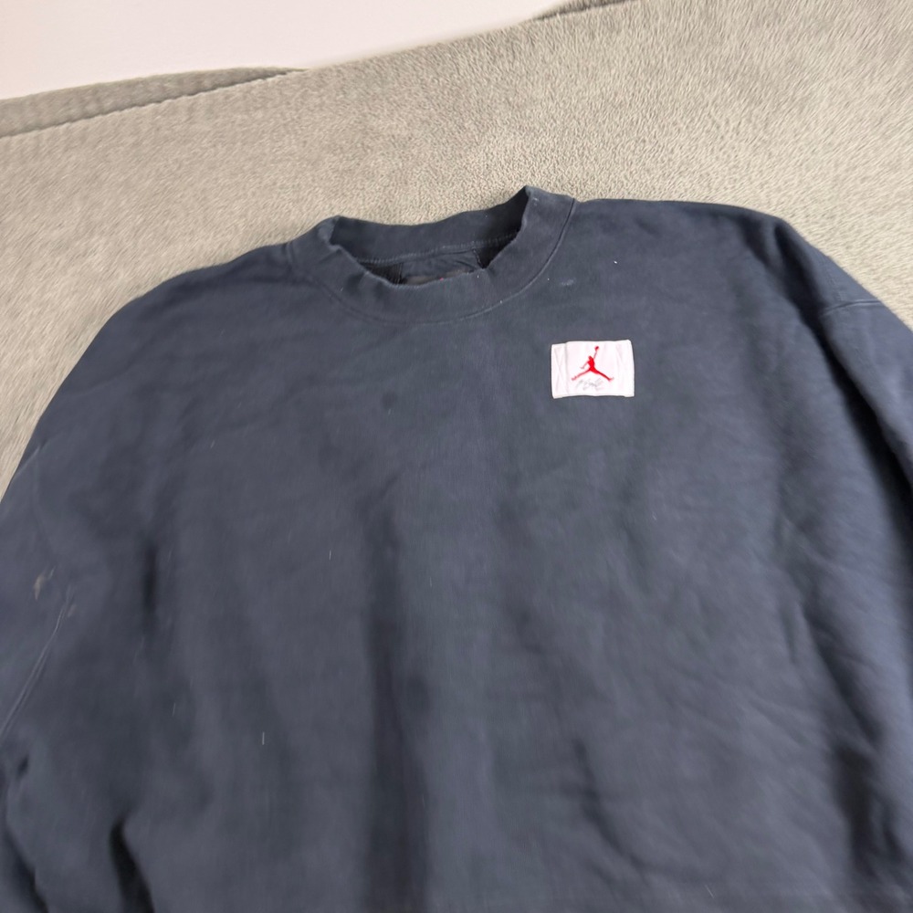 Jordan Flight Essentials Navy Blue Loose Fit Crewneck Sweatshirt Jumpman Patch